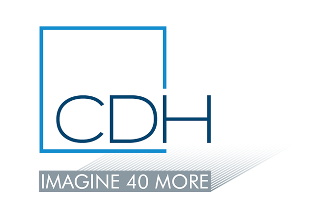 CDH 40th anniversary logo lockup: Imagine 40 More