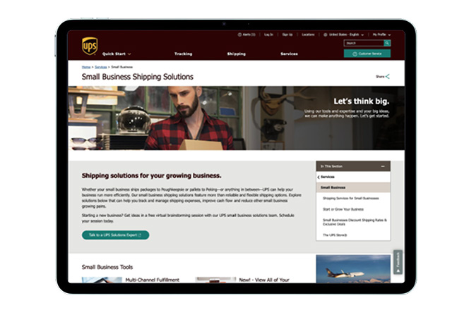 Image — Small Business Page Before